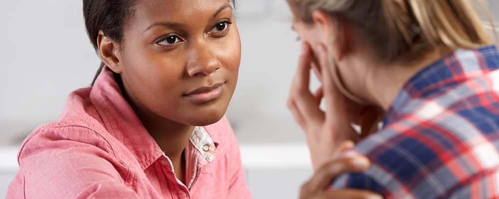 An FLCC student visiting the Center for Student Well-Being.